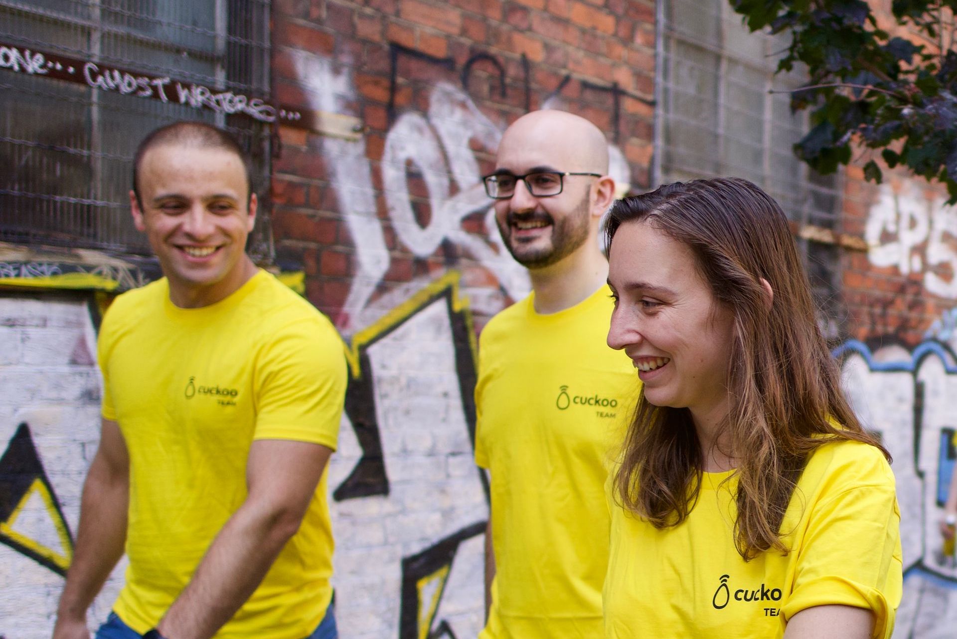 photo of Cuckoo employees wearing yellow